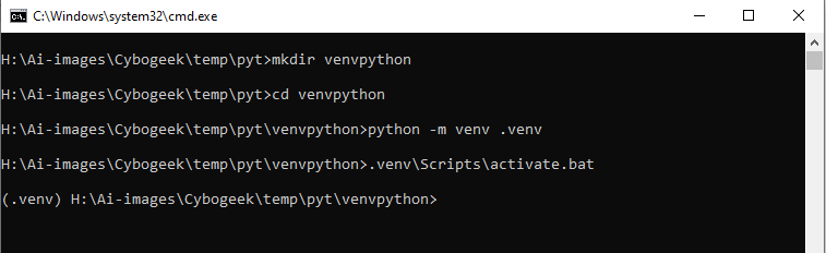 active venv in python project